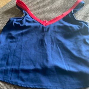 Bathing suit top,blue and red , size small